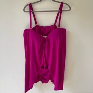 Lauren Ralph Lauren one piece swimsuit removable straps panels purple size 22W